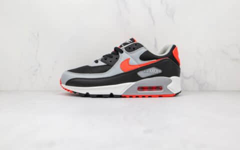 耐克Nike Air Max 90纯原版本黑灰红色Max90气垫鞋原档案数据开发 货号：CZ4222-001