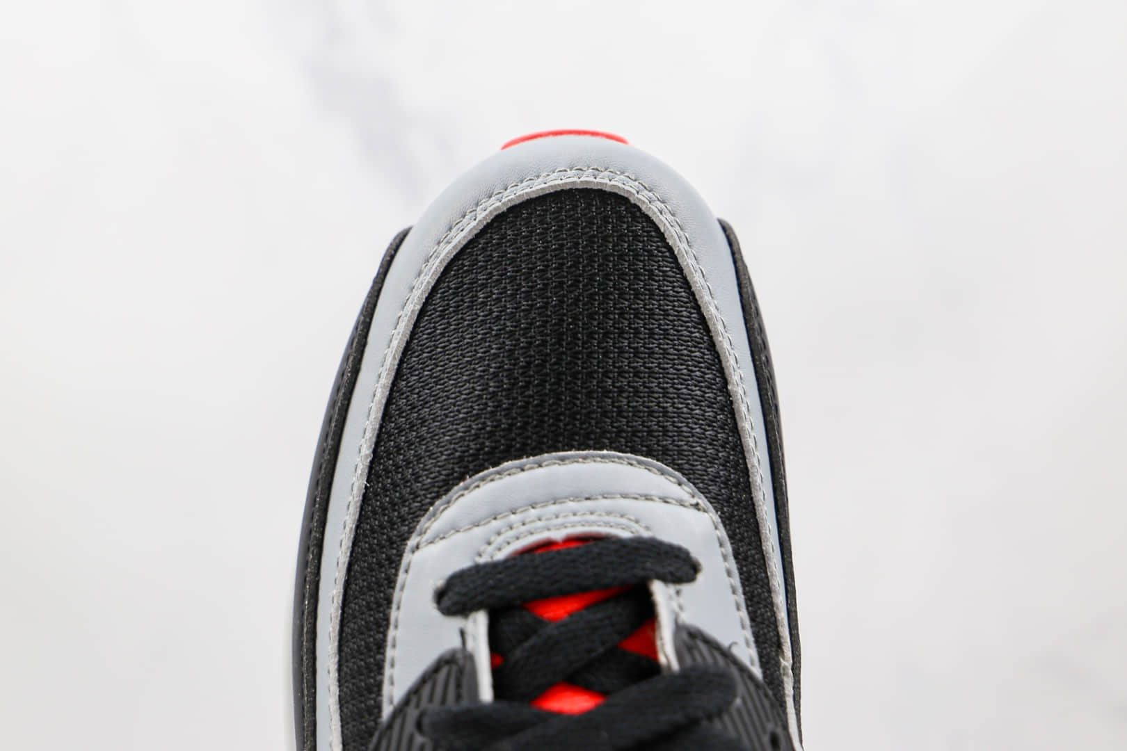 耐克Nike Air Max 90纯原版本黑灰红色Max90气垫鞋原档案数据开发 货号：CZ4222-001