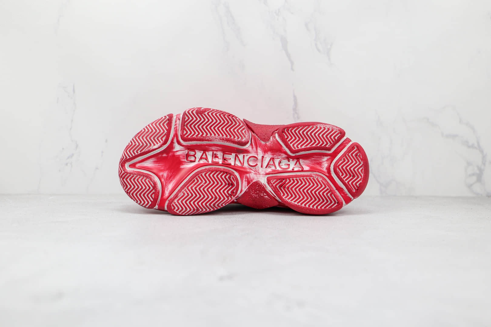 巴黎世家Balenciaga Triple S纯原版本初代做旧擦色红色老爹鞋原档案数据开发
