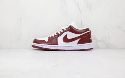 乔丹Air Jordan 1 Low Team Red纯原版本低帮AJ1酒红白色板鞋原档案数据开发 货号：DC0774-116