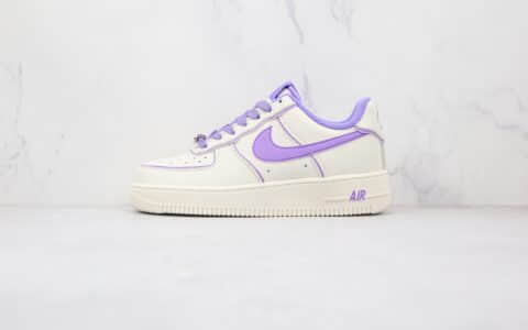 耐克Nike Air Force 1 Low 07纯原版本低帮空军一号白紫色板鞋内置气垫 货号：UH8958-055