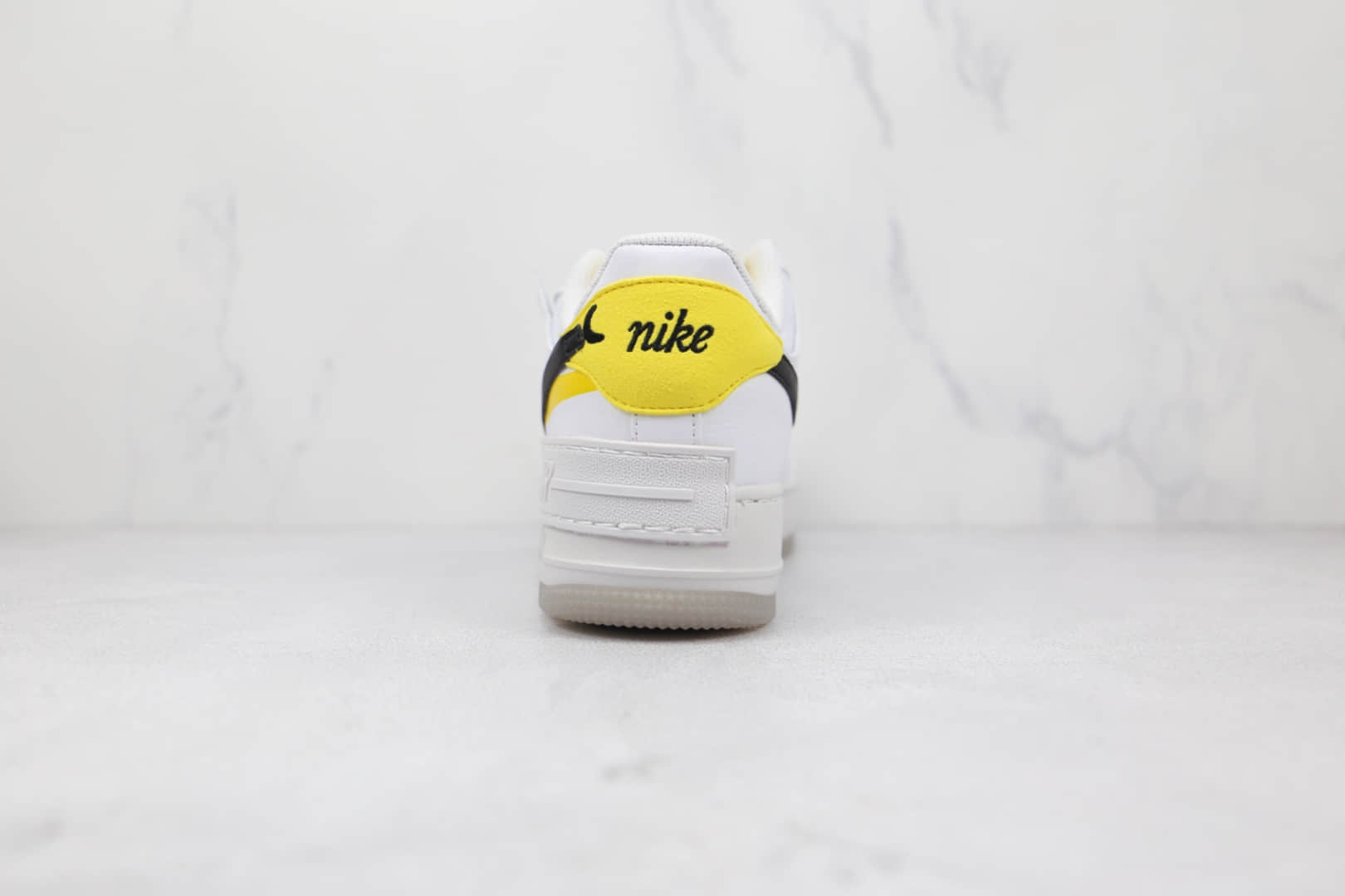 耐克Nike AIR FMRCE 1 SHADOW纯原版本低帮空军一号马卡龙双钩白黑黄色笑脸板鞋原盒原标 货号：DO5872-100