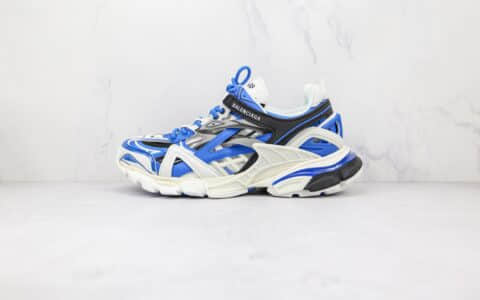 巴黎世家Balenciaga Track 4.0纯原版本复古做旧四代蓝色老爹鞋原盒原标原楦头纸板打造