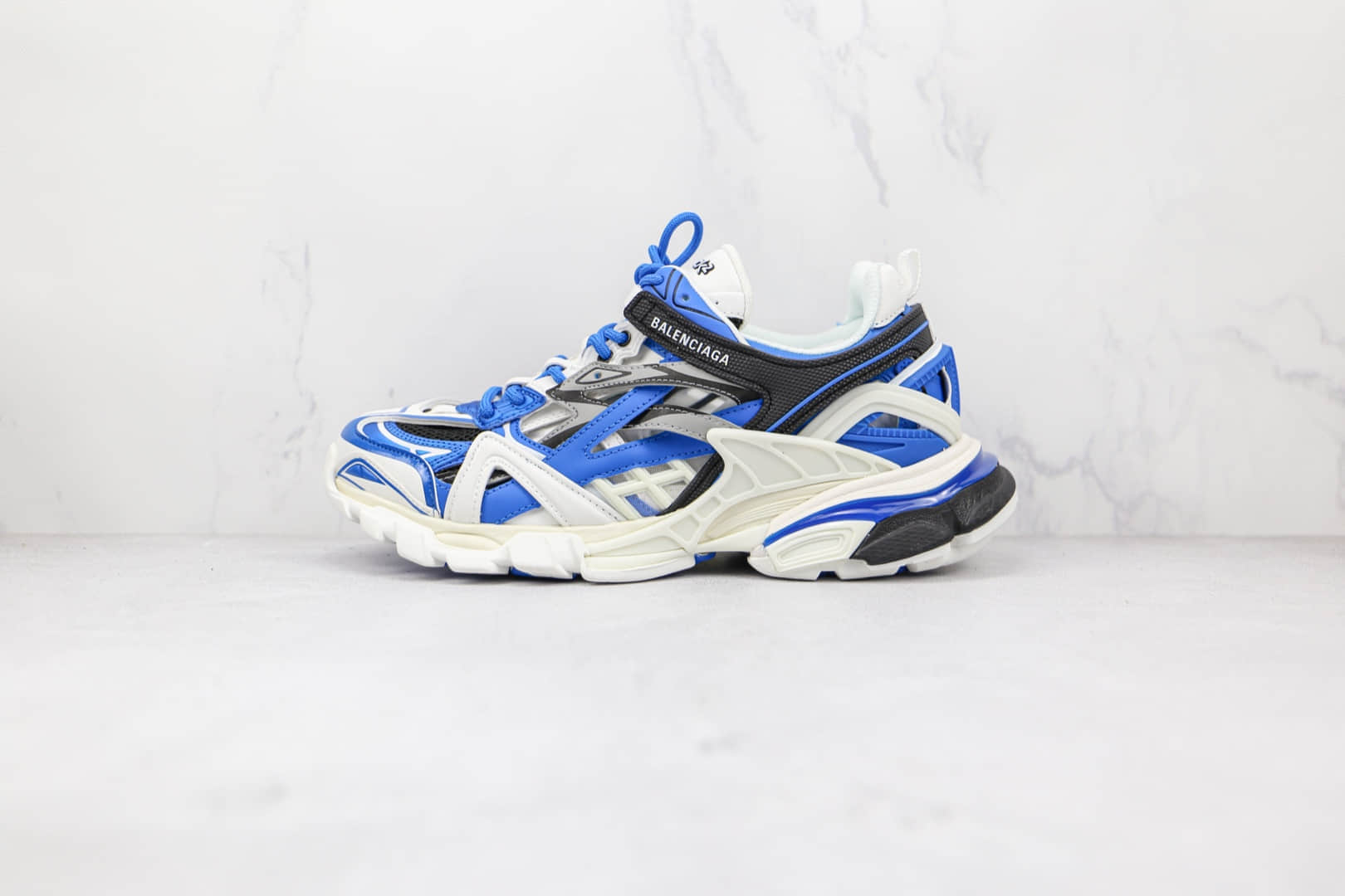 巴黎世家Balenciaga Track 4.0纯原版本复古做旧四代蓝色老爹鞋原盒原标原楦头纸板打造