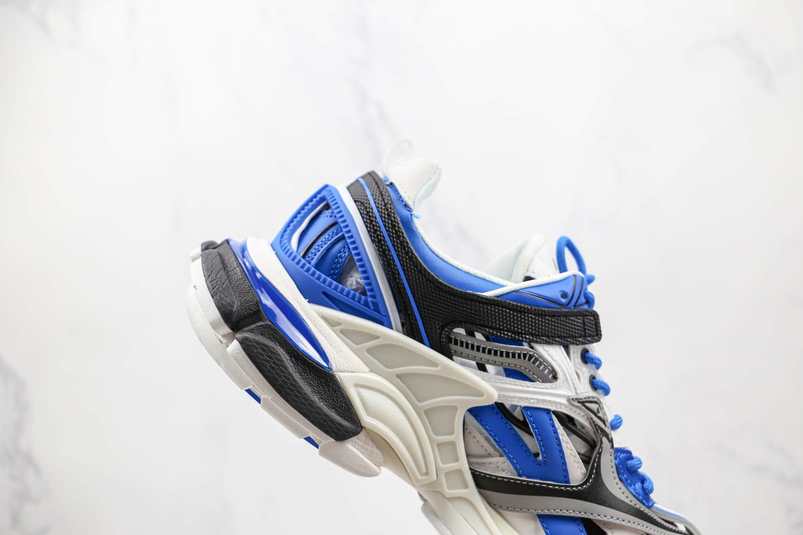 巴黎世家Balenciaga Track 4.0纯原版本复古做旧四代蓝色老爹鞋原盒原标原楦头纸板打造