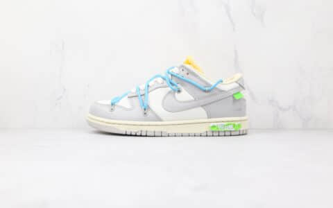 耐克Nike Dunk Low'50' x Off-White联名款纯原版本绿标低帮DUNK灰白蓝色板鞋原档案数据开发 货号：DM1602-115