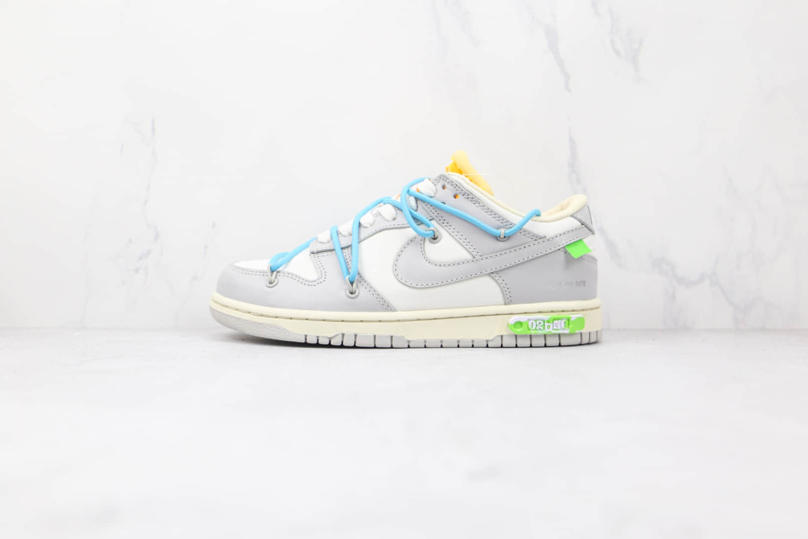 耐克Nike Dunk Low'50' x Off-White联名款纯原版本绿标低帮DUNK灰白蓝色板鞋原档案数据开发 货号：DM1602-115