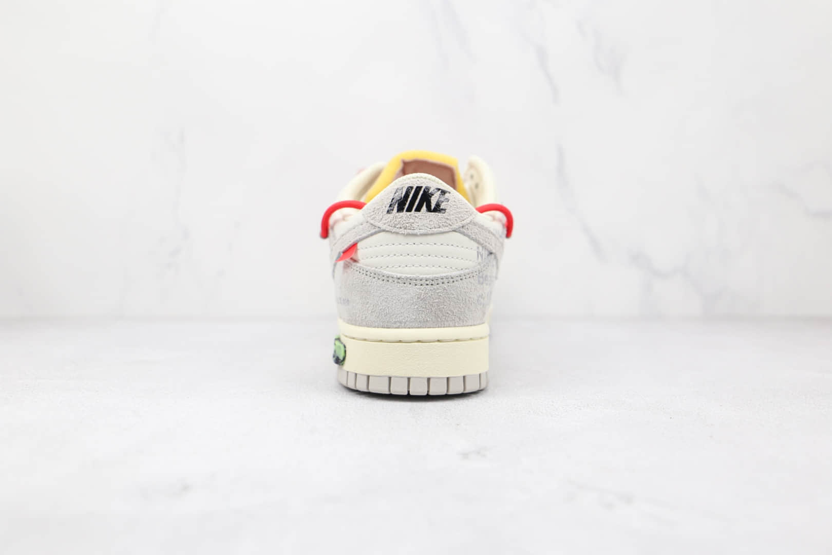 耐克Nike Dunk Low 50 x Off White联名款纯原版本低帮DUNK灰白红色麂皮黑标板鞋原盒原标 货号：DJ0950-118