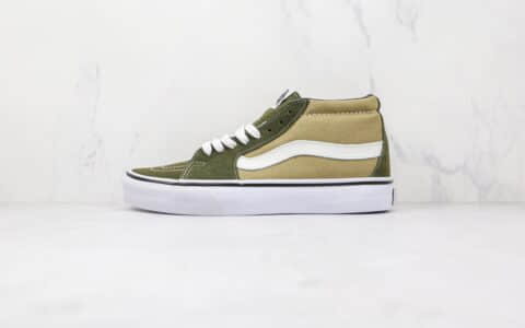 万斯Vans Sk8-Mid x JJJJound联名款公司级版本高帮黑绿拼接硫化板鞋原楦头纸板打造