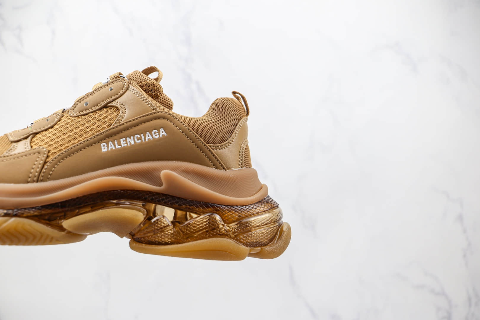 巴黎世家Balenciaga Triple S纯原版本小麦色咖啡复古老爹鞋原装组合大底原盒原标