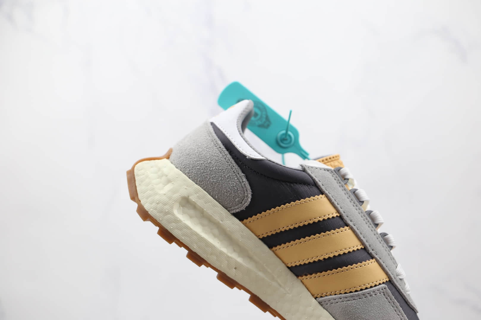 阿迪达斯Adidas RETROPY E5纯原版本三叶草厚底灰白橙色爆米花跑鞋原楦头纸板打造 货号：H03078