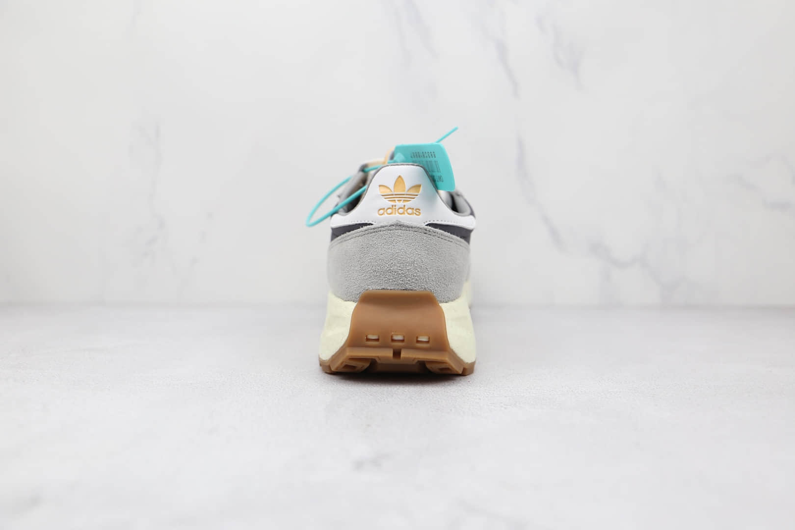 阿迪达斯Adidas RETROPY E5纯原版本三叶草厚底灰白橙色爆米花跑鞋原楦头纸板打造 货号：H03078