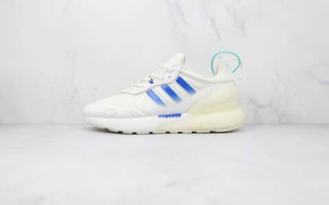 阿迪达斯Adidas Originals ZX 2K Boost 2.0纯原版本三叶草白蓝色ZX 2K爆米花跑鞋原档案数据开发 货号：GX1007