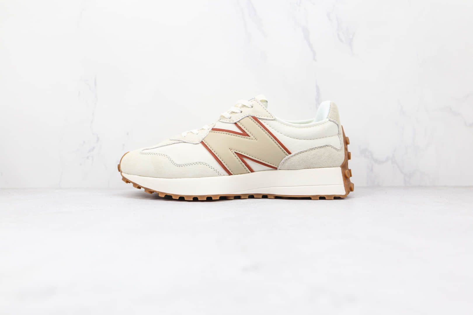 新百伦New Balance 327纯原版本皮面米白褐色NB327老爹鞋原楦头纸板打造 货号：WS327SA