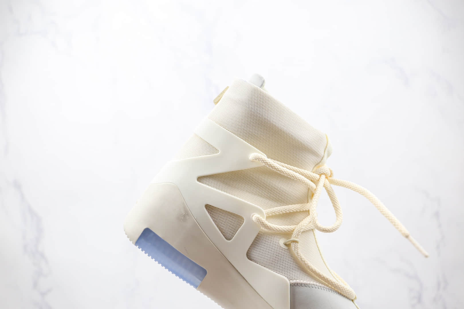 耐克Nike Air Fear of God 1 String The Question x FOG联名款纯原版本高帮网面白蓝淡蓝色拉链款高街鞋原盒原标原档案数据开发 货号：AR4237-100