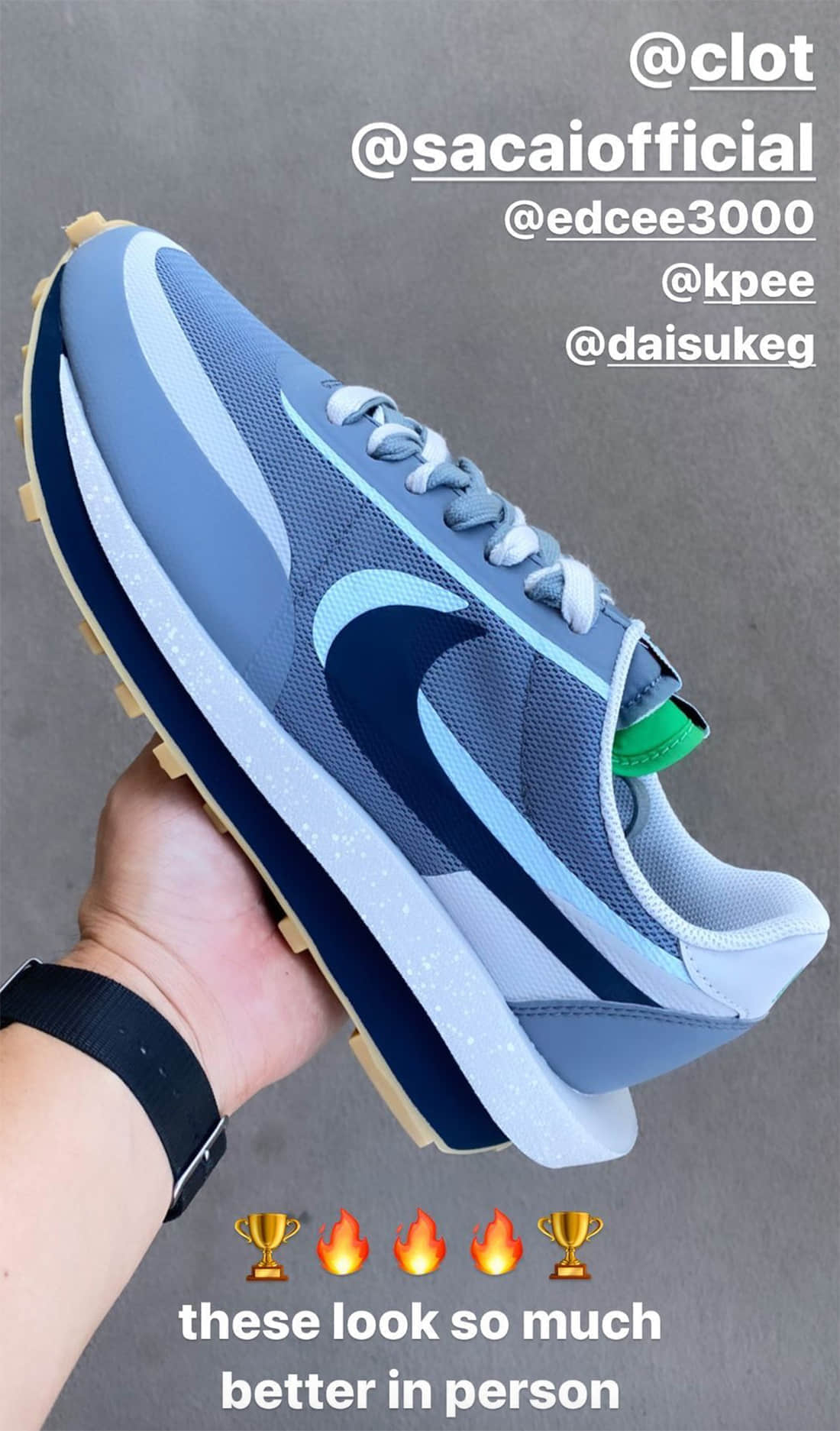 陈冠希亲晒！全新CLOT x Sacai x Nike LDWaffle“死亡之吻2”下月发售！