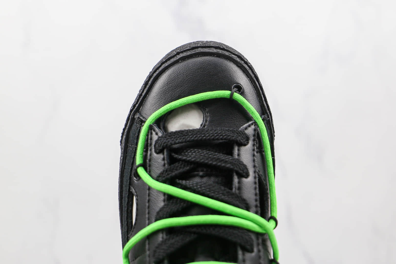 耐克Nike Blazer Low x Off-White联名款纯原版本低帮开拓者黑绿绑带板鞋原楦头纸板打造 货号：DH7863-001