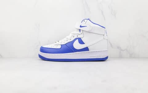 耐克Nike Air Force 1 High纯原版本高帮空军一号白蓝色板鞋内置气垫 货号：DC8870-100