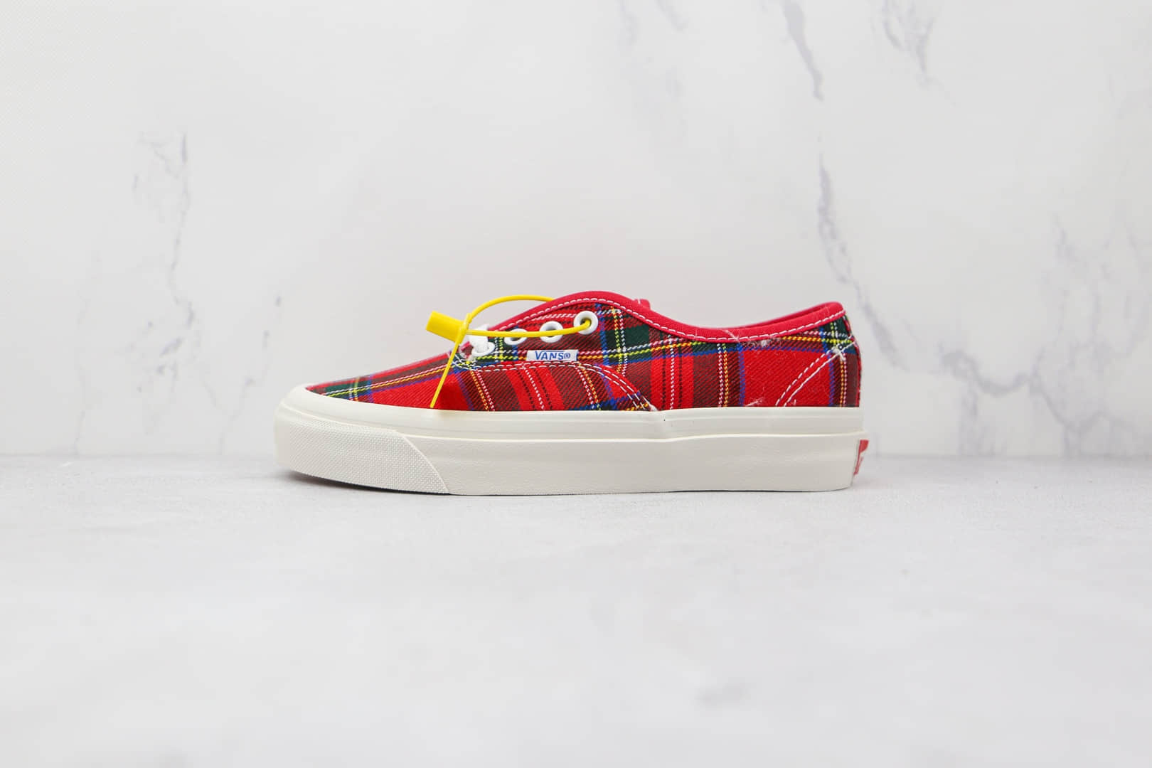 万斯Vans Authentic x Pendleton联名款公司级版本低帮格纹红色硫化帆布鞋原档案数据开发