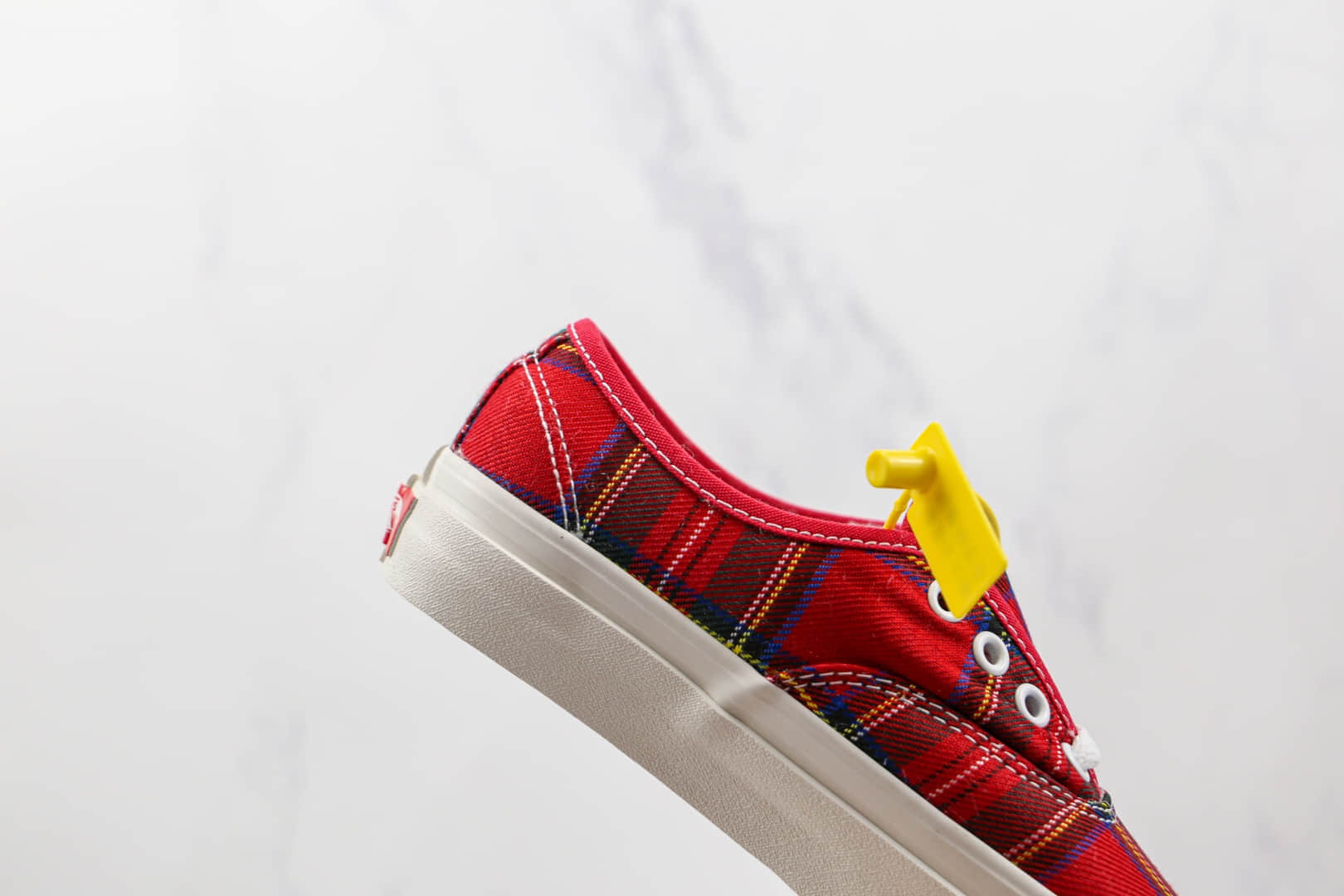 万斯Vans Authentic x Pendleton联名款公司级版本低帮格纹红色硫化帆布鞋原档案数据开发