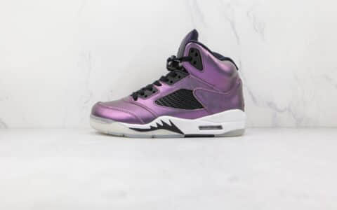 乔丹Air Jordan 5 WMNS Oil Grey纯原版本变色龙紫色AJ5篮球鞋原楦头纸板打造 货号：CD2722-001
