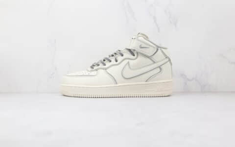 耐克NIke Air Force 1 '07 Mid纯原版本中帮空军一号米白灰夜魔侠板鞋原档案数据开发 货号：AQ1218-118