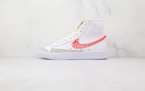 耐克NIKE Blazer MID 77 VNTG纯原版本高帮开拓者拆线勾白红色如意结板鞋原楦头纸板打造 货号：DD8489-161