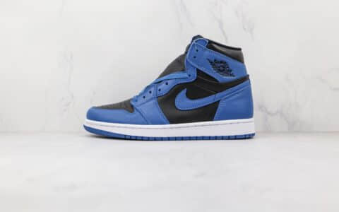 乔丹Air Jordan 1 Retro High OG Dark Marina Blue纯原版本高帮AJ1黑蓝脚趾皇家蓝色篮球鞋原楦头纸板打造 货号：555088-404