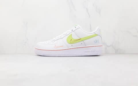 耐克Nike Air Force1'07纯原版本低帮空军一号白青绿色叠勾板鞋原档案数据开发 货号：DN8000-100