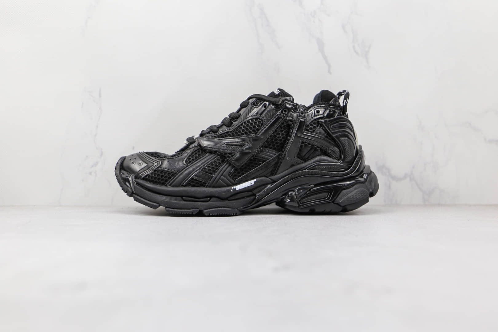 巴黎世家Balenciaga Runner纯原版本七代黑色复古做旧老爹鞋原档案数据开发原盒原标