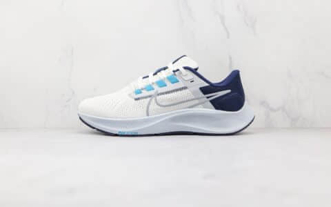 耐克Nike Air Zoom Pegasus 38纯原版本登月38代白深蓝色针织透气慢跑鞋原楦头纸板打造 货号：CW7356-101