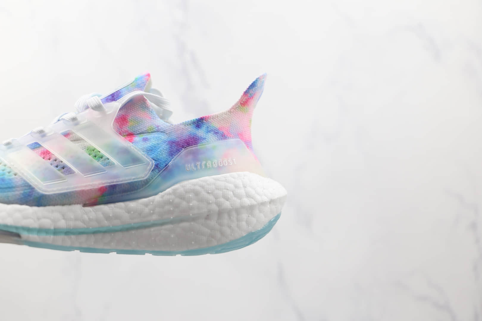 阿迪达斯adidas ultra boost 2021纯原版本白蓝粉水洗扎染UB7.0爆米花跑鞋原盒原标 货号：GZ7104