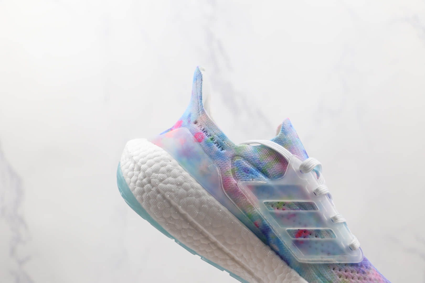 阿迪达斯adidas ultra boost 2021纯原版本白蓝粉水洗扎染UB7.0爆米花跑鞋原盒原标 货号：GZ7104