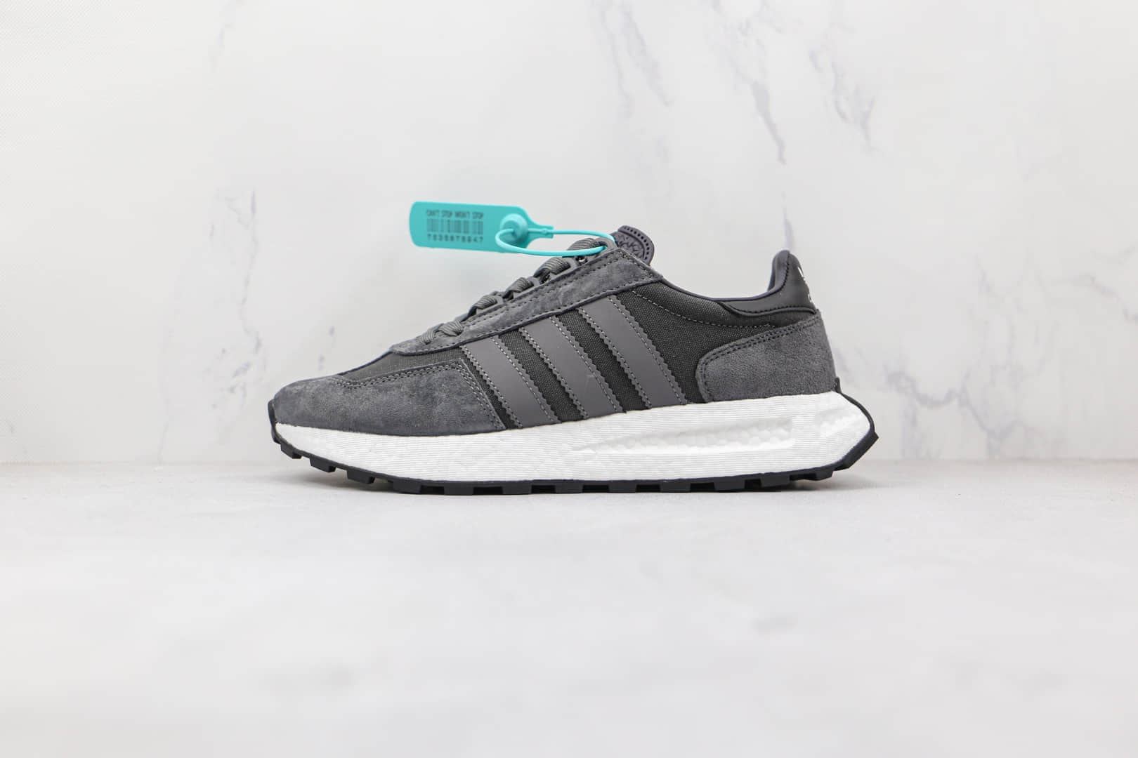 阿迪达斯Adidas RETROPY E5纯原版本黑灰色三叶草厚底爆米花跑鞋原楦头纸板打造 货号：GW2217