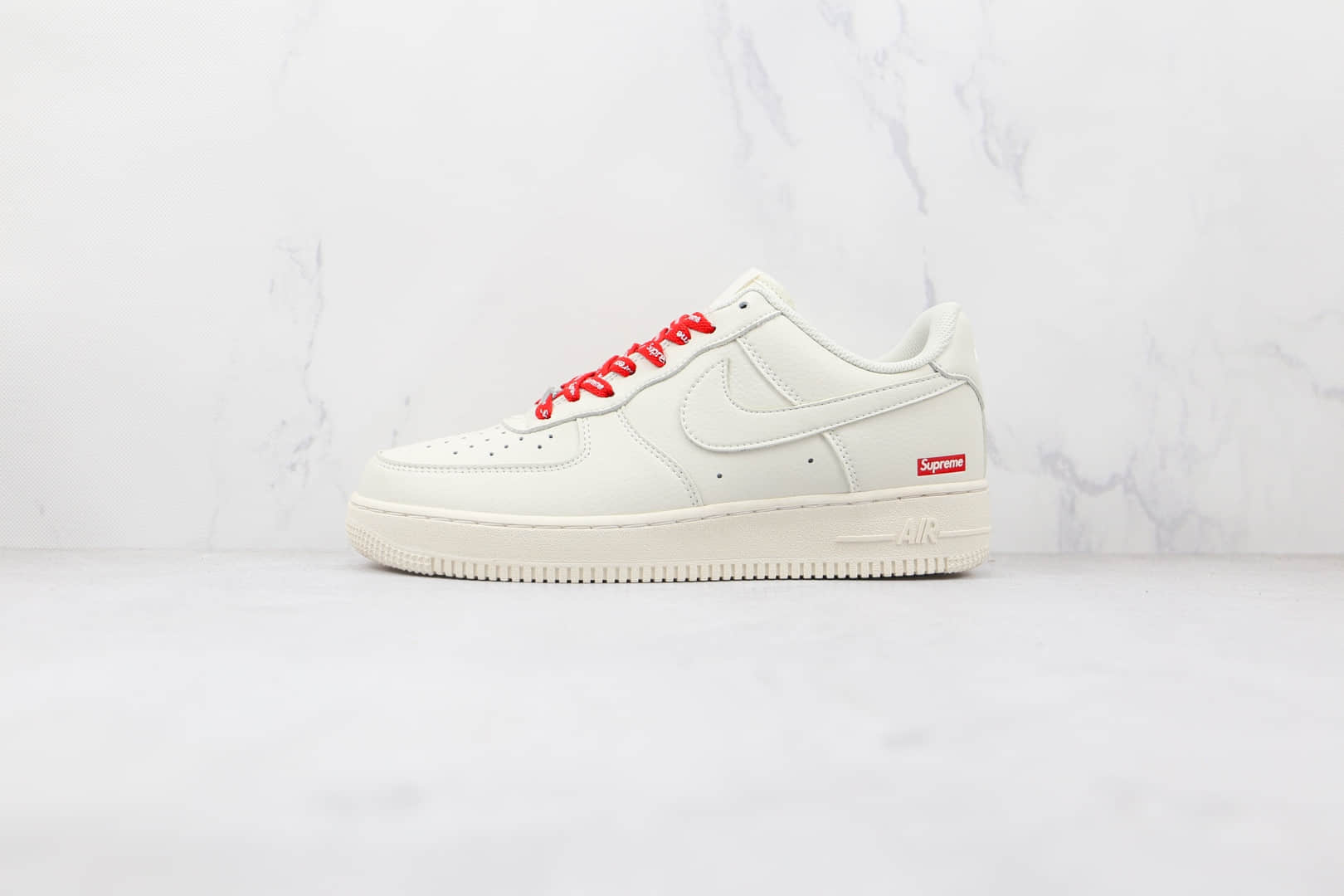 耐克Nike Air Force 1 x Supreme联名款纯原版本低帮空军一号米色板鞋内置气垫 货号：CV9225-126