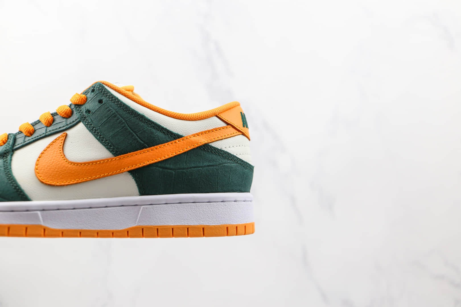 耐克Nike SB Dunk Low Pro纯原版本低帮SB DUNK白绿黄色鳄鱼纹板鞋内置 
