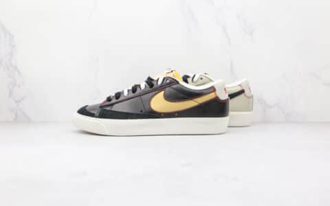 耐克NIKE Blazer LOW 77 PRM纯原版本低帮开拓者阴阳双面黑金灰黑鸳鸯色板鞋原鞋开模一比一打造 货号：DH4370-001