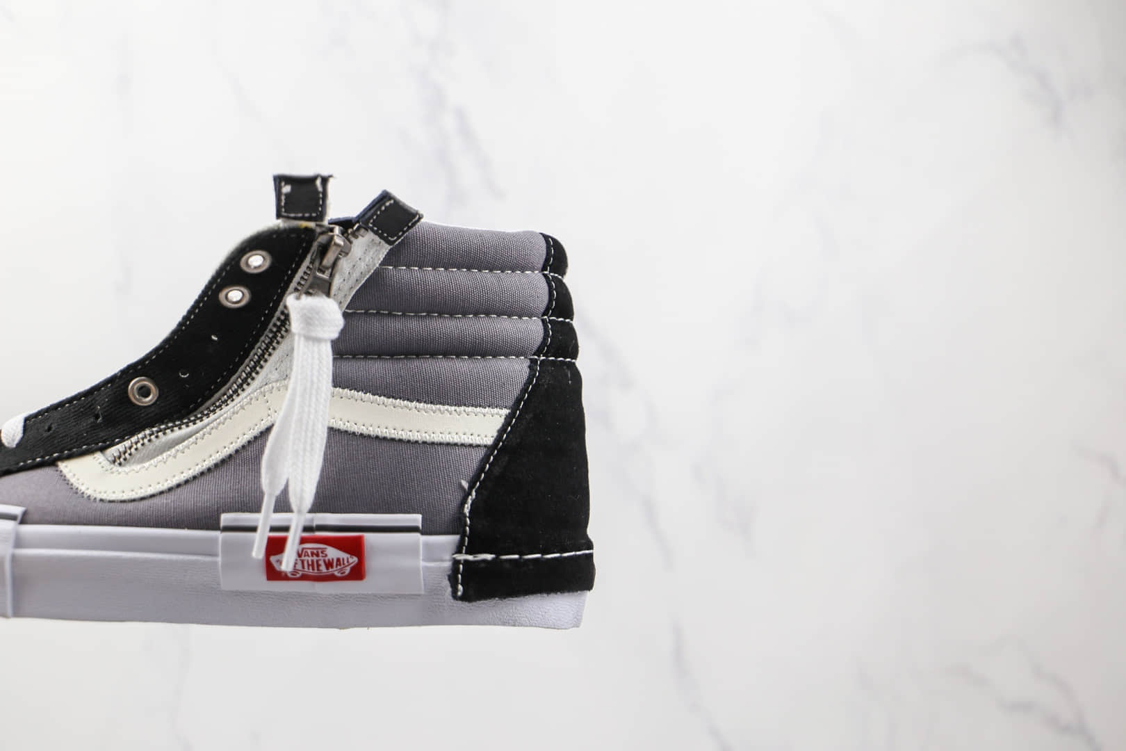 万斯Vans Vault Sk8-Hi Cap LX公司级版本高帮解构拉链黑灰色硫化帆布鞋原档案数据开发