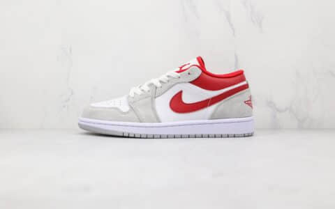 乔丹Air Jordan 1 Low纯原版本低帮AJ1灰白红色篮球鞋原档案数据开发 货号：DC6991-016