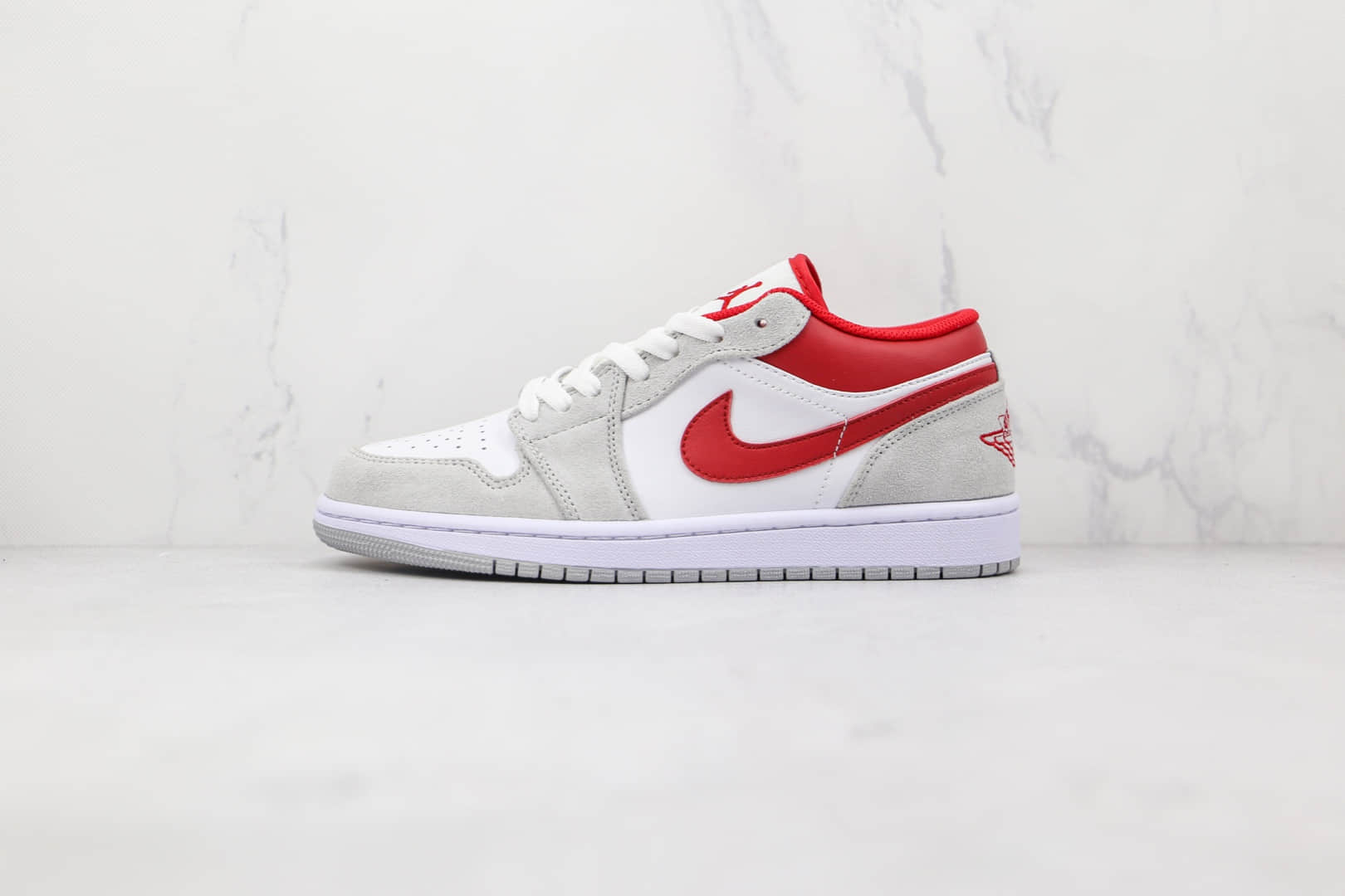 乔丹Air Jordan 1 Low纯原版本低帮AJ1灰白红色篮球鞋原档案数据开发 货号：DC6991-016