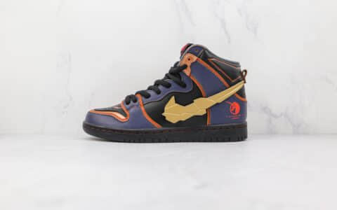 耐克Nike SB Dunk High Pro纯原版本高帮SB DUNK高达联名款黑蓝色换钩板鞋原楦头纸板打造 货号：DH7717-400