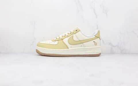 耐克Nike Air Force 1纯原版本低帮空军一号柠檬米黄色板鞋内置气垫 货号：AA6902-700