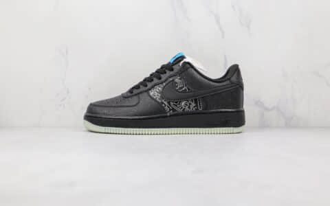 耐克Nike Air Force 1 Low Computer Chip x Space Jam联名款纯原版本低帮空军一号夜光黑印花板鞋内置气垫 货号：DH5354-001