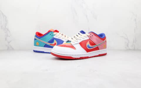 耐克Nike Dunk Low Rainbow x Cactusplantfleamarket联名款纯原版本低帮DUNK笑脸彩虹彩色拼接板鞋原楦头纸板打造 货号：LF4587-001