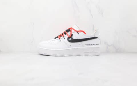 耐克Nike Air Force 1 Low纯原版本低帮空军一号OW联名款白黑红色板鞋内置气垫 货号：DH2920-111