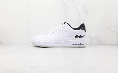 耐克Nike Air Force 1 Low Peace Love Swoosh纯原版本低帮空军一号白黑色标志性图形印花板鞋原楦头纸板打造 货号：DM8148-100