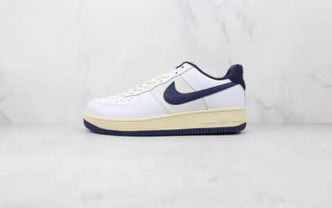 耐克Nike Air Force 1纯原版本低帮空军一号白蓝色毛绒尾板鞋内置气垫 货号：DO5220-141