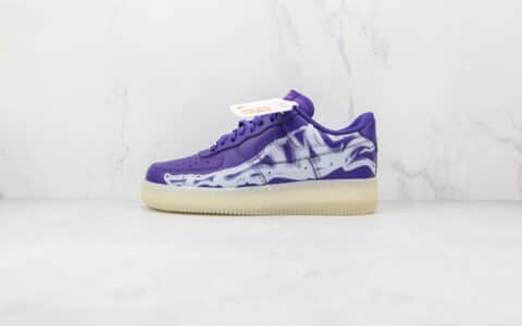 耐克Nike Air Force 1 Skeleton纯原版本低帮空军一号紫色夜光骨骼板鞋内置气垫 货号：CU8067-500