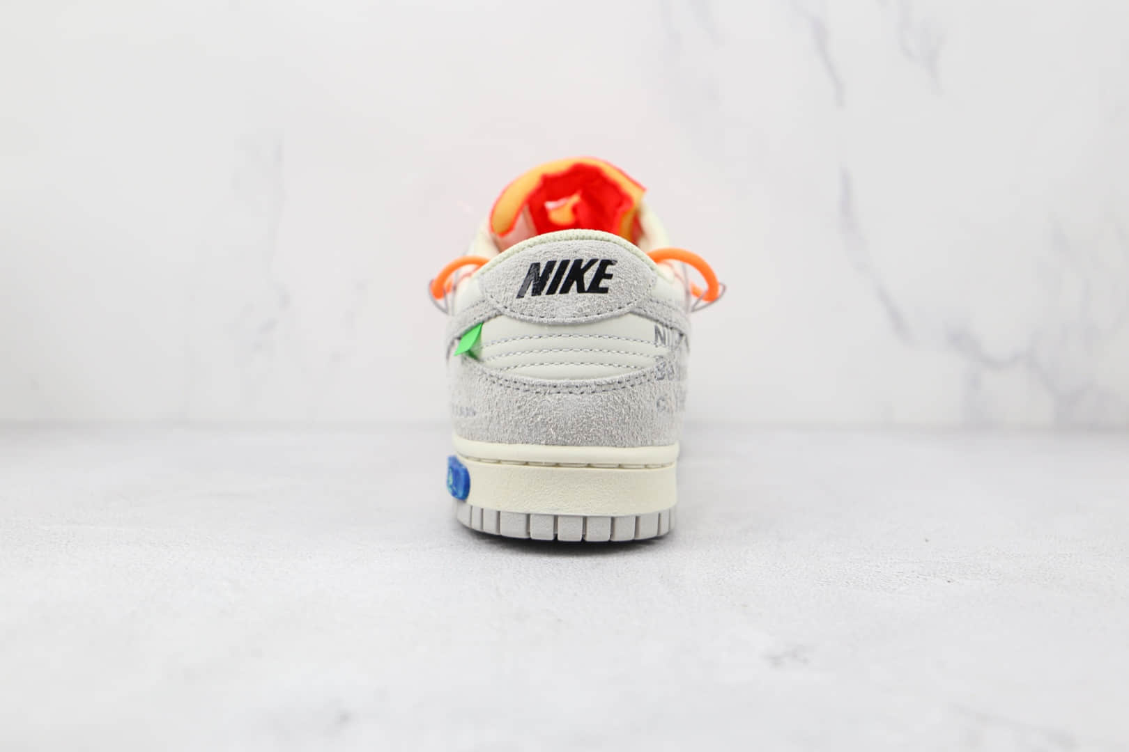 耐克Nike Dunk Low 50 x Off-White联名款纯原版本低帮DUNK麂皮灰白橙色板鞋原楦头纸板打造 货号：DJ0950-116