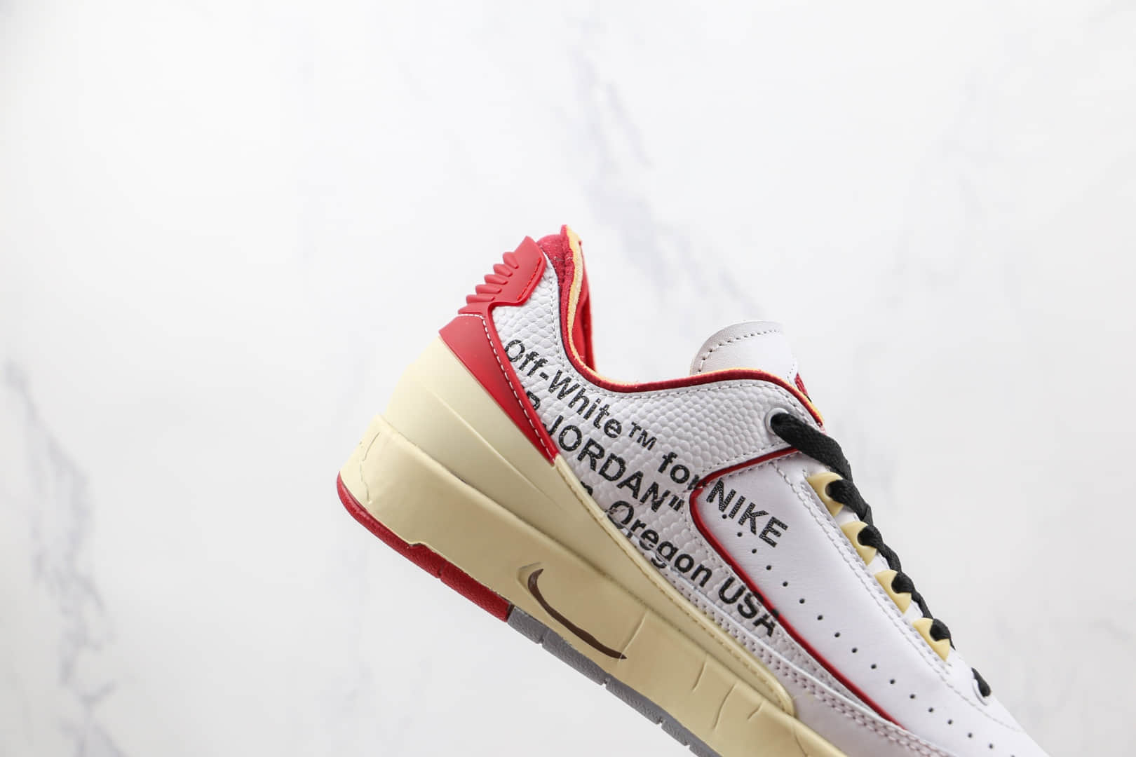 乔丹Air Jordan AJ2 Low SP x Off-White联名款纯原版本AJ2芝加哥白红色篮球鞋原楦头纸板打造 货号：DJ4375-106